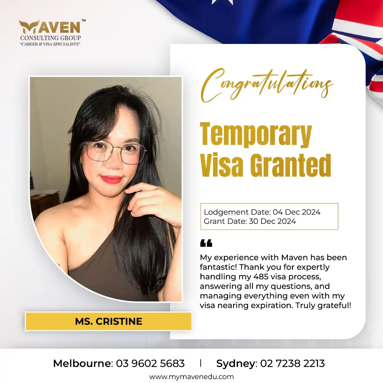 Temporary Visa Granted